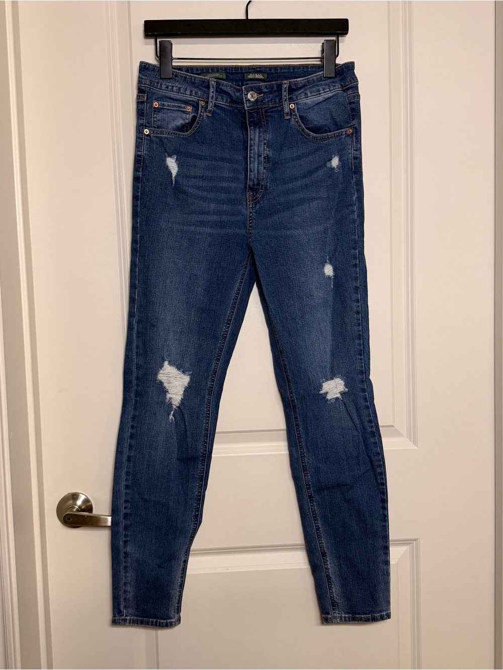 wild fable Dark Blue High-Rise Distressed Skinny Jeans